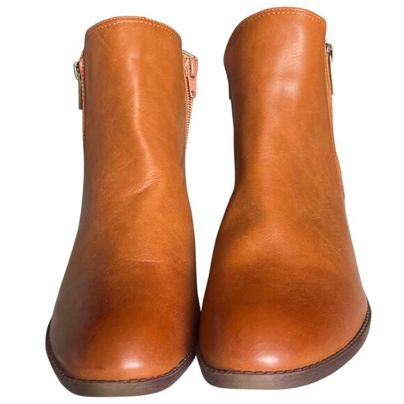 Two-Tone Dual-Zip High Ankle Boot | Women’s Size 44 (US 10–10.5) Leather Booties - Picture 3 of 7